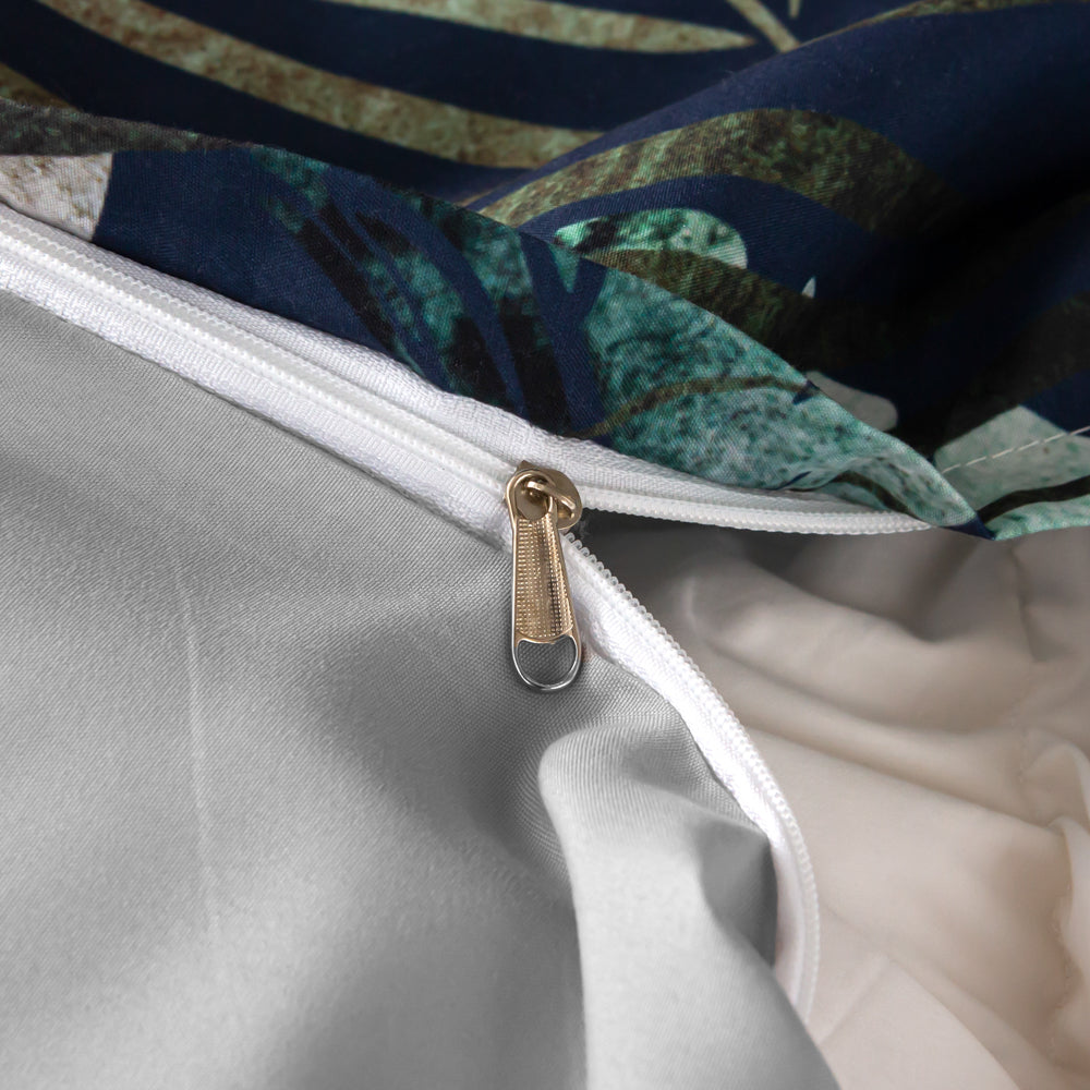 3D Blue Leaves Quilt Cover Set Bedding Set Duvet Cover Pillowcases 511