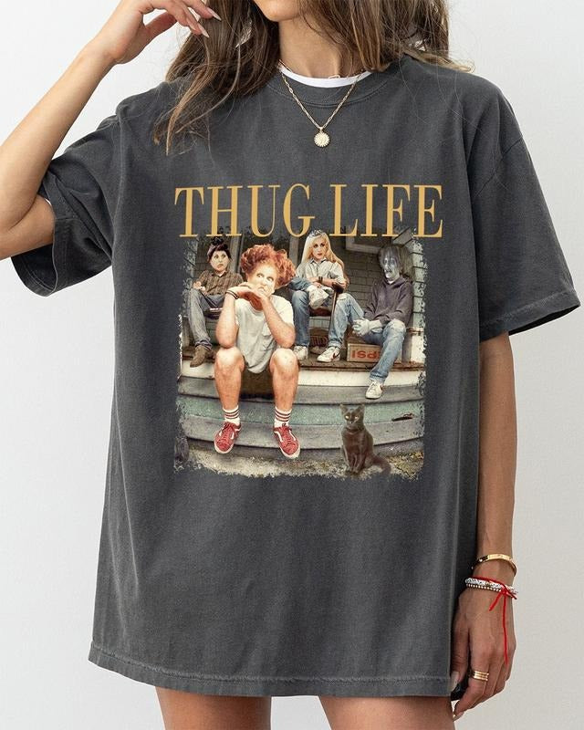 Hocus Pocus Thug Life Bad Witches Tee, Hocus Pocus Halloween Shirt, Sanderson Sisters Shirt, Retro Witches Movie Tee, Halloween Character Shirt