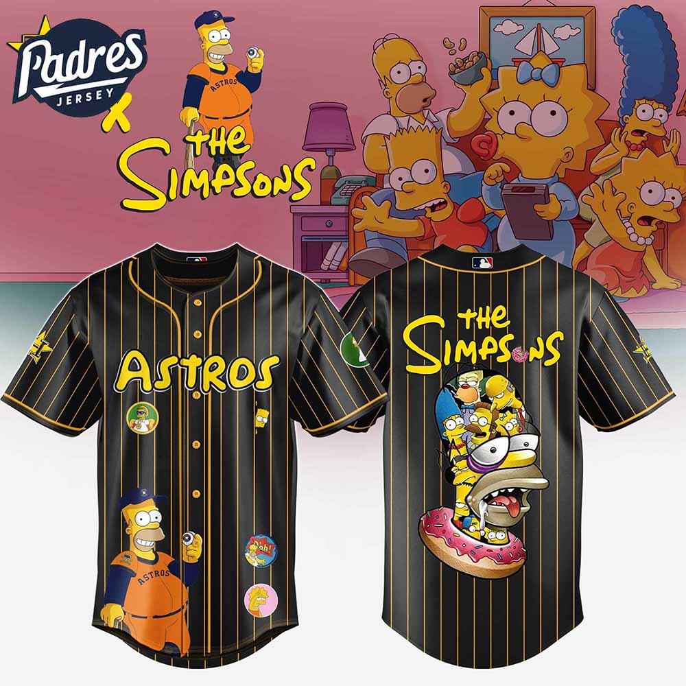 Houston Astros MLB x The Simpsons Baseball Jersey Style - Padres Jersey Oasis: Elevate Your Baseball Style Game