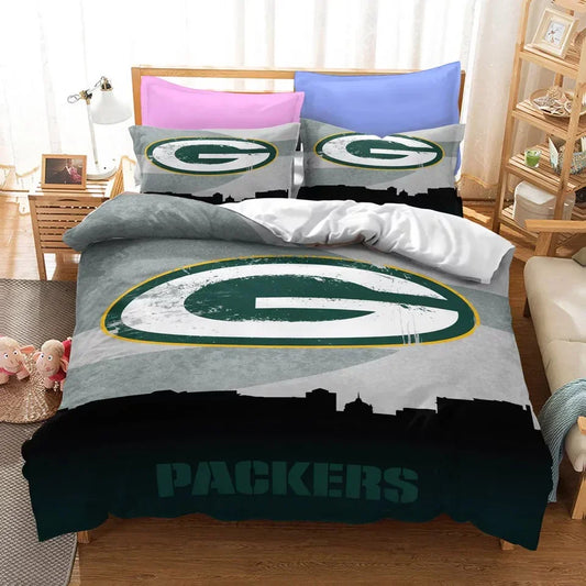 Green Bay Football League Personalized 3-Piece Duvet Cover Bedding Set