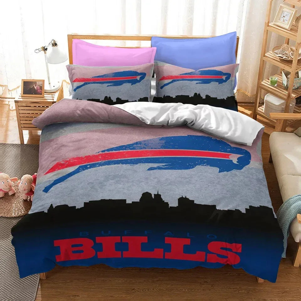 Buffalo Football League Personalized 3-Piece Duvet Cover Bedding Set