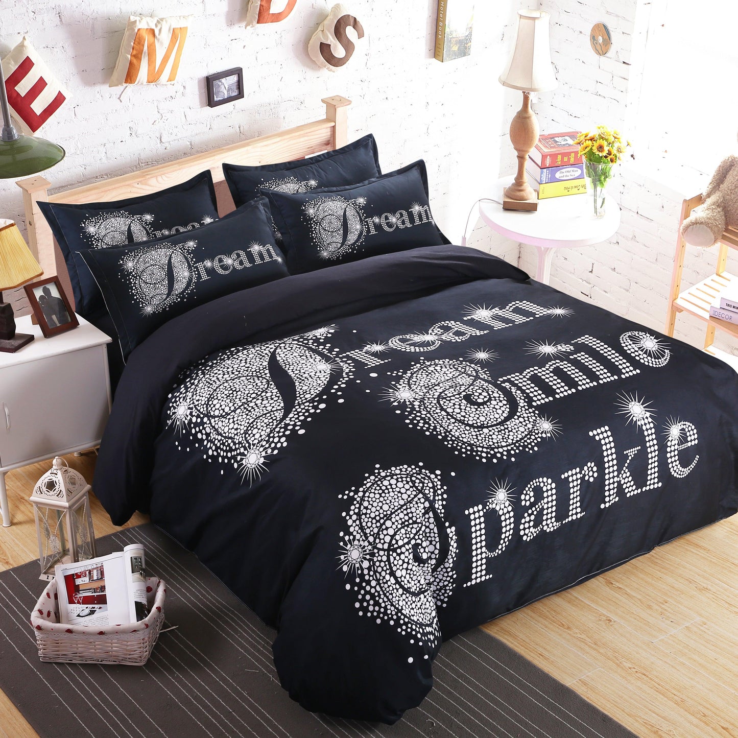 3D Black Smile Quilt Cover Set Bedding Set Pillowcases 82