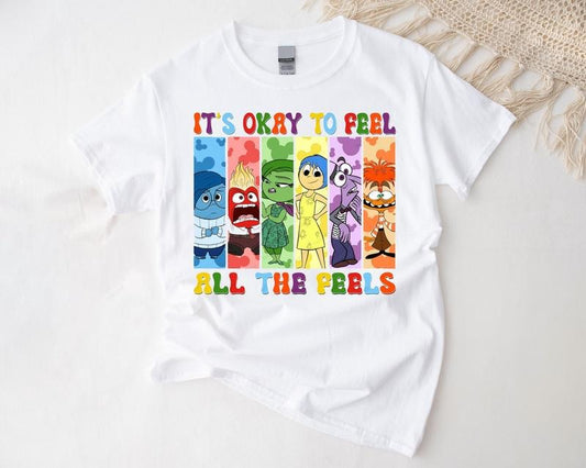 It's Okay To Feel All The Feels Shirt,  Mental Health Matter Shirt, Para BCBA ABA, Speech Therapy Shirtstyle{n002}2