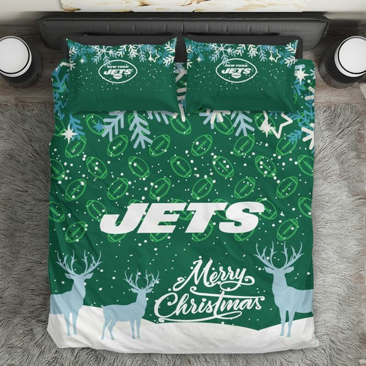 NFL New York Jets Green Christmas Bedding Set V2