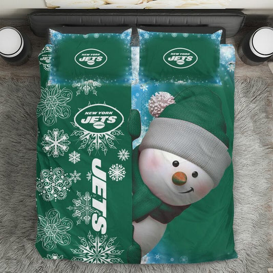 NFL New York Jets Green Christmas Bedding Set