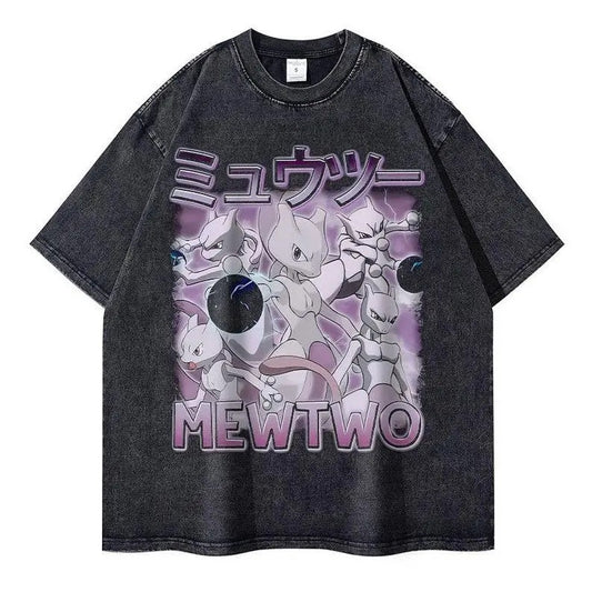 Japanese Vintage Retro T Shirt Pocket Monsters Psychic Legendary Washed Oversized T-shirt Anime Gift Idea For Him For Her Sweatshirt, Hoodie, Comfort Colors