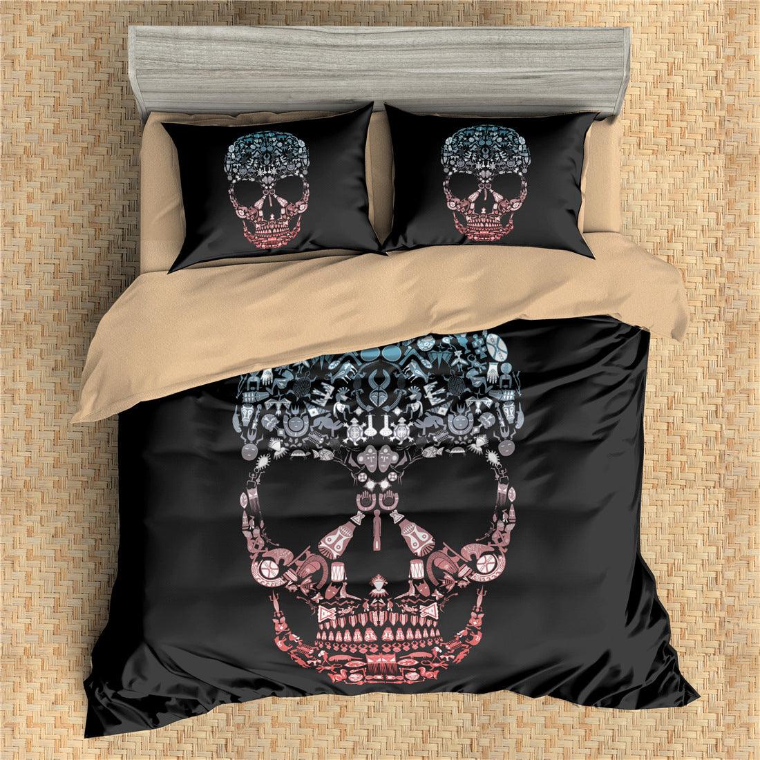 3D Black Skull Quilt Cover Set Bedding Set Pillowcases 41