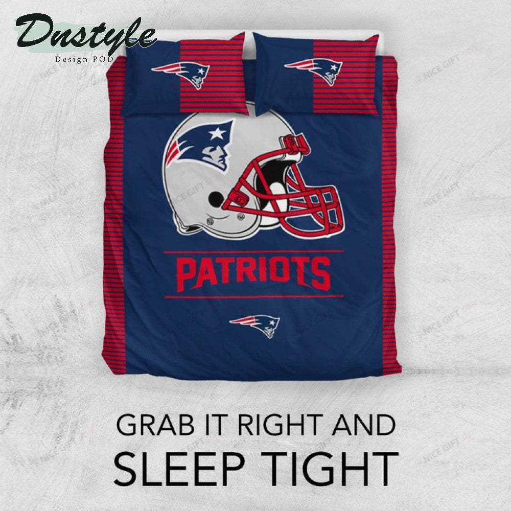 NFL New England Patriots Dark Blue Red Logo Bedding Set