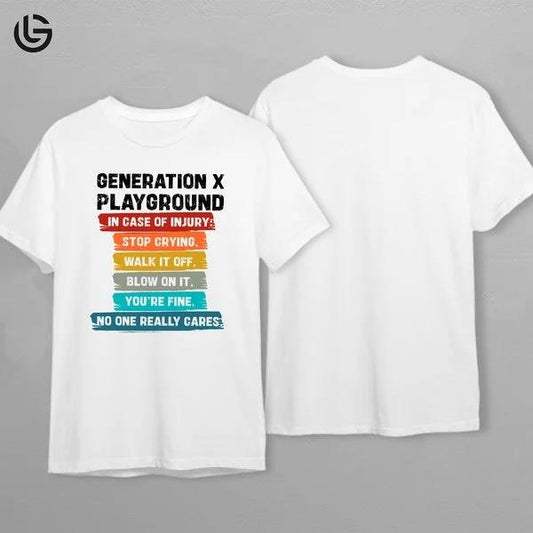Latarshia Grant Store Generation X Funny T-Shirt 70s 80s Gen X Tee Playground Humor 40th Birthday Cotton Menswear