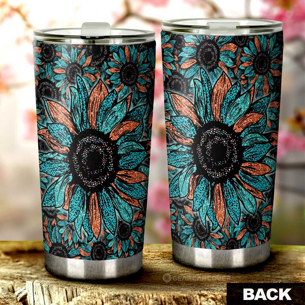 Leopard Sunflower Tumbler Cup Custom Car Decoration