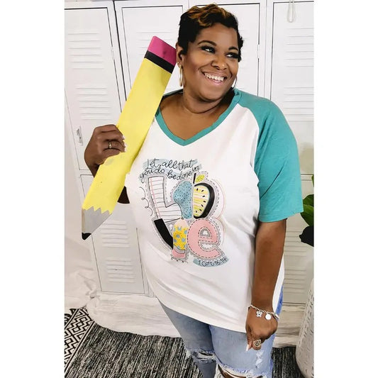 Let All That You Do Be Done in Love V-Neck Cotton Fabric