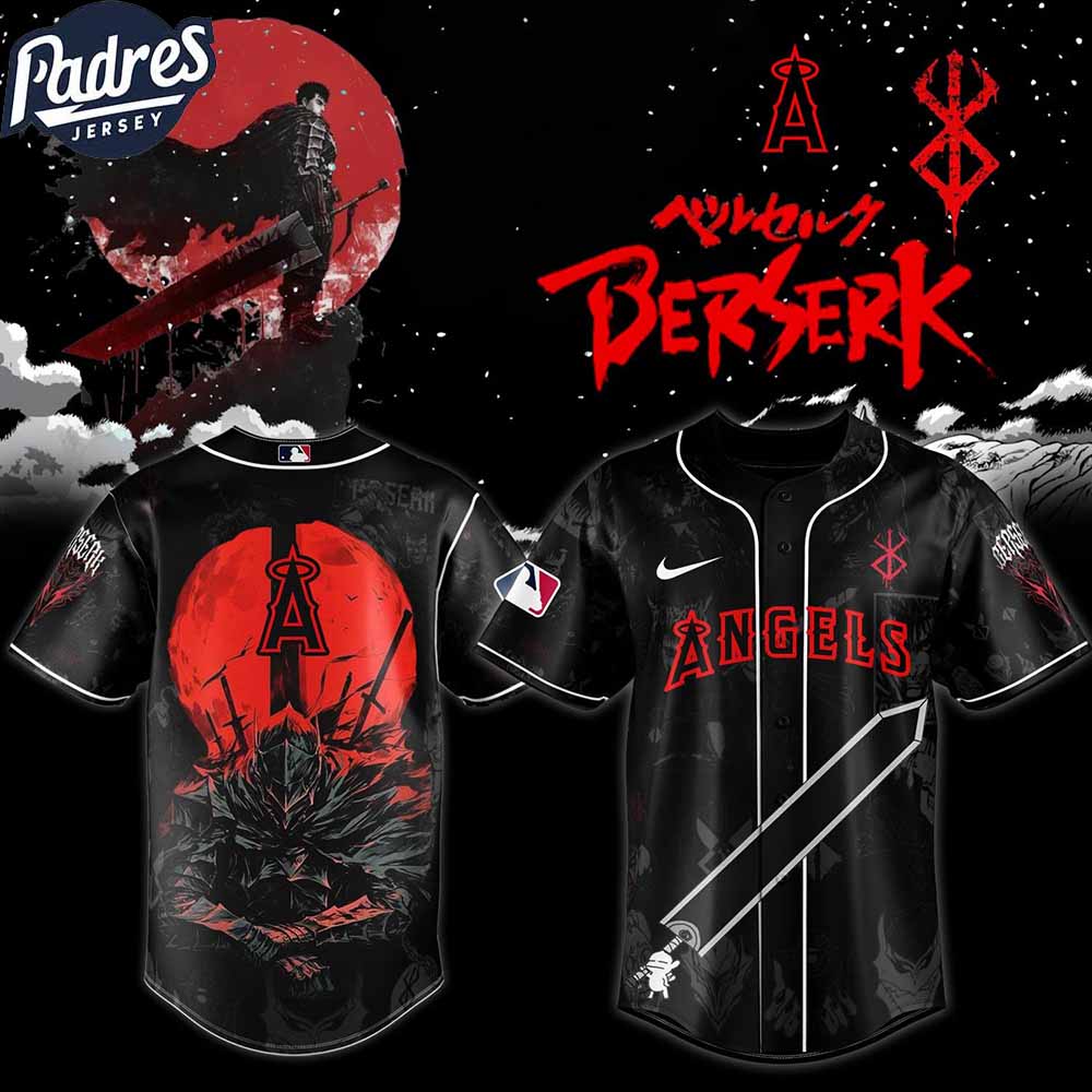 Los Angeles Angels MLB X Berserk Personalized Baseball Jersey - Padres Jersey Oasis: Elevate Your Baseball Style Game