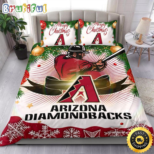 MLB Arizona Diamondbacks Bedding Sets Merry Christmas Quilt Bedding Sets