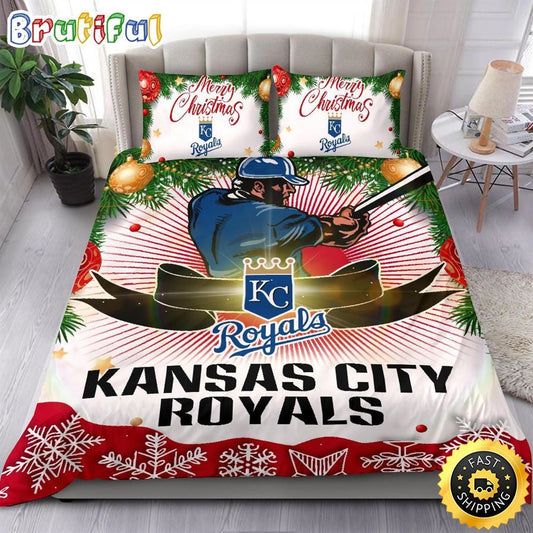 MLB Kansas City Royals Bedding Sets Merry Christmas Quilt Bedding Sets
