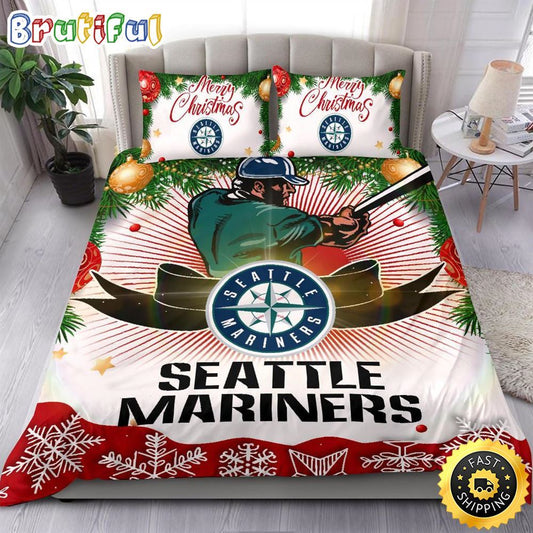 MLB Seattle Mariners Bedding Sets Merry Christmas Quilt Bedding Sets