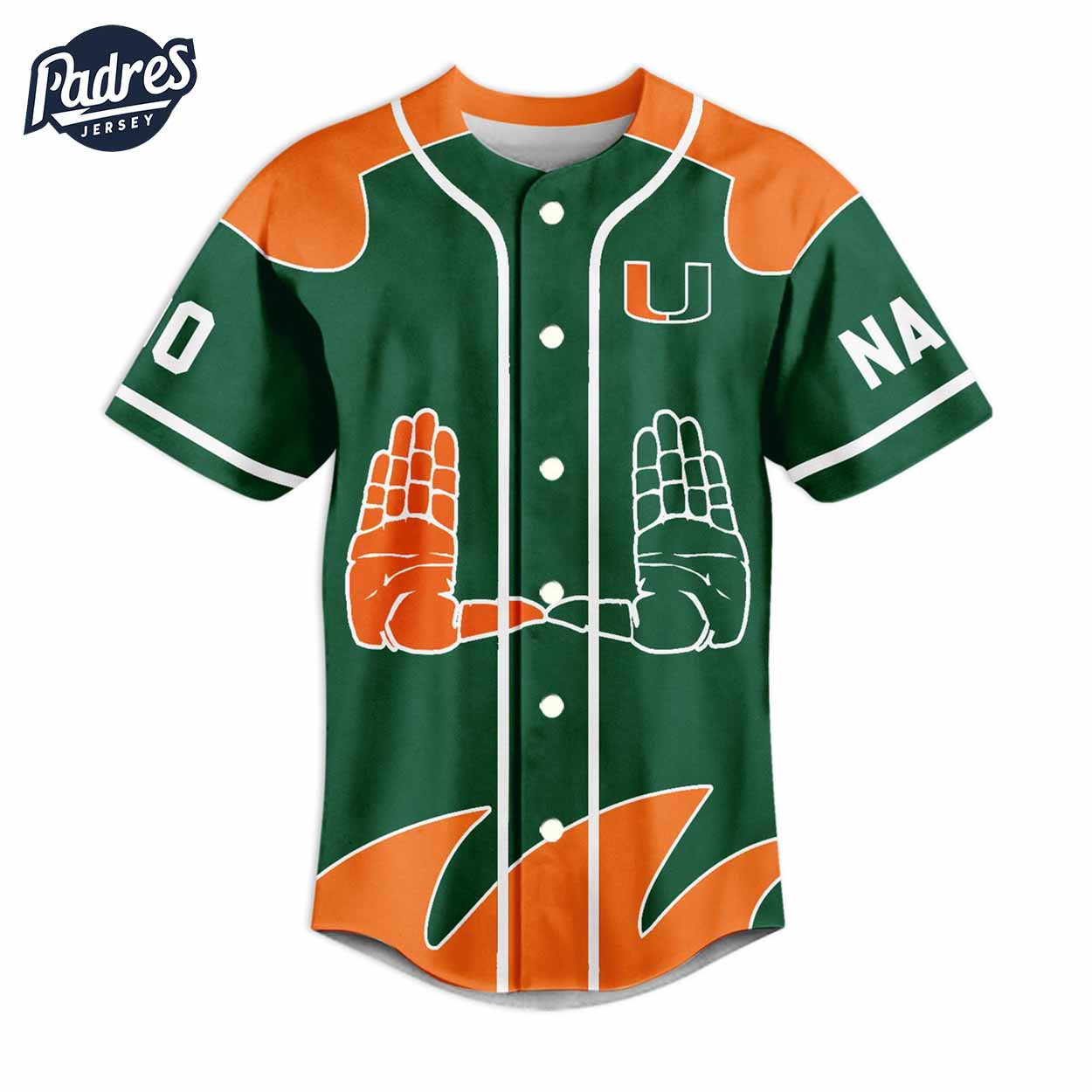 Miami Hurricanes Football Custom Baseball Jersey Style - Padres Jersey Oasis: Elevate Your Baseball Style Game