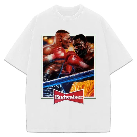 Mike VS Evander Vintage Graphic Ad Retro Custom Graphic T-Shirt Crewneck Cotton