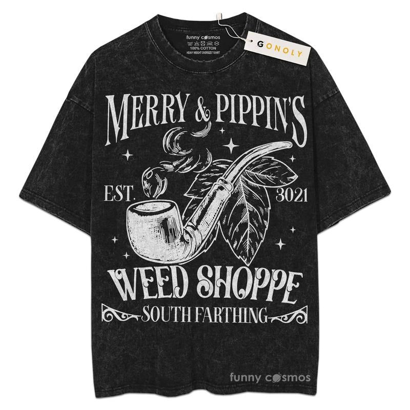 [ Mineral Wash ] Merry & Pippins For Fans Lover Book, Bookish, Graphic Washed Style Shirt