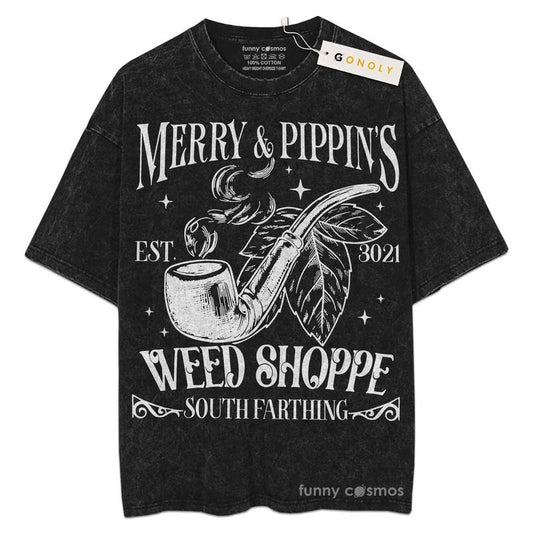 [ Mineral Wash ] Merry & Pippins For Fans Lover Book, Bookish, Graphic Washed Style Shirt