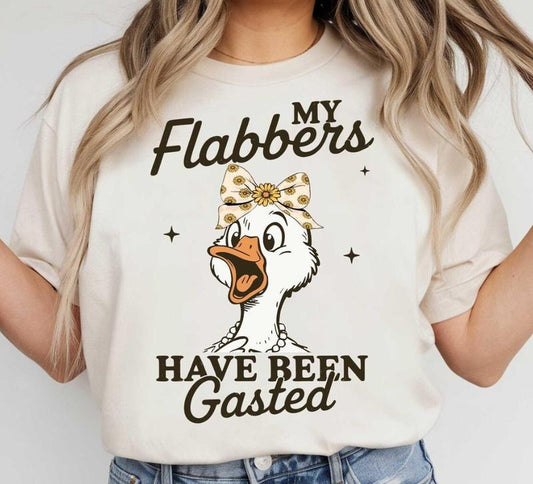 My Flabbers Have Been Gasted Shirt, Gag Gift Rude Goose Mood Snarky Animal Tee Trendy Style