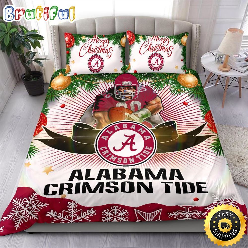 NCAA Alabama Crimson Tide Bedding Sets Merry Christmas Quilt Bedding Sets