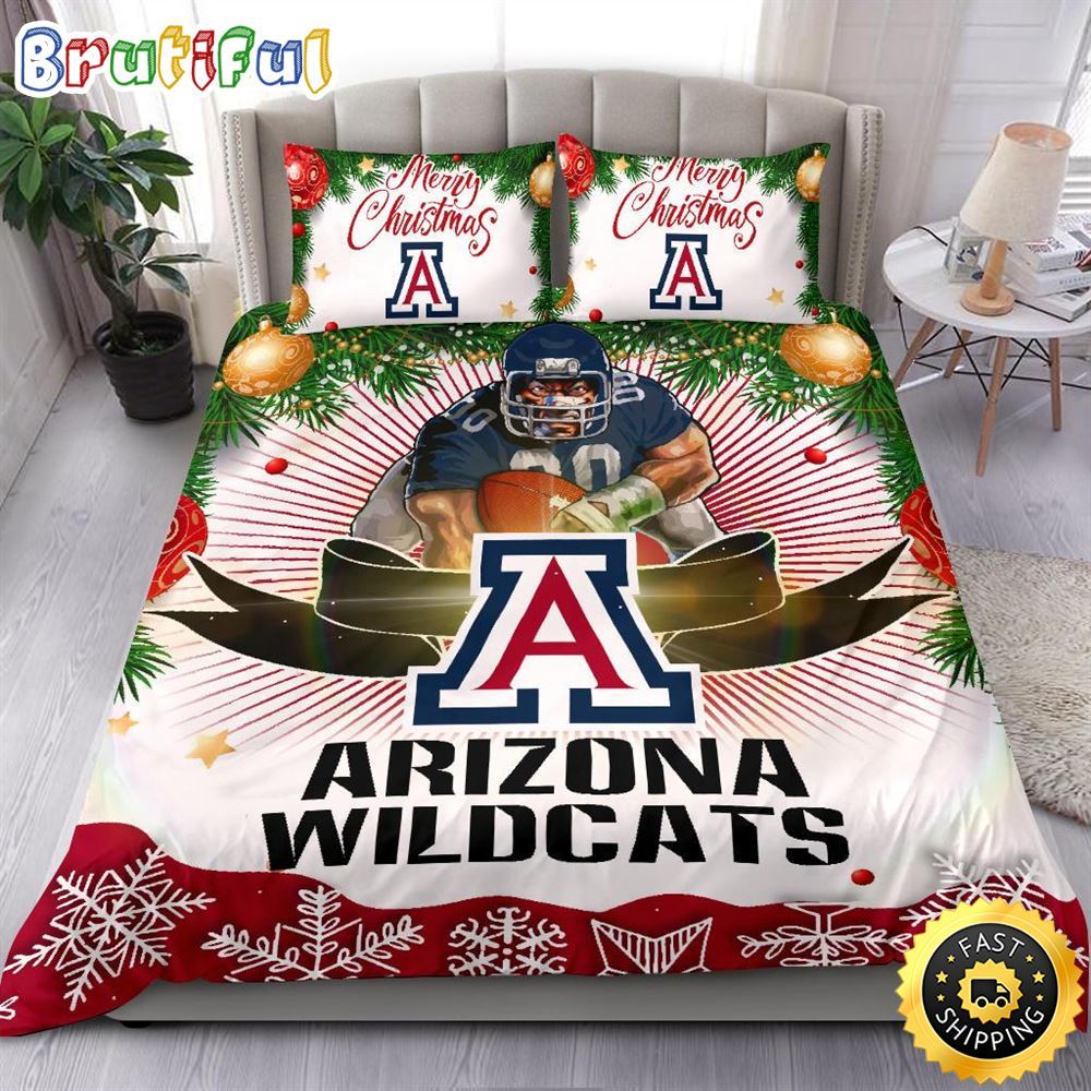 NCAA Arizona Wildcats Bedding Sets Merry Christmas Quilt Bedding Sets