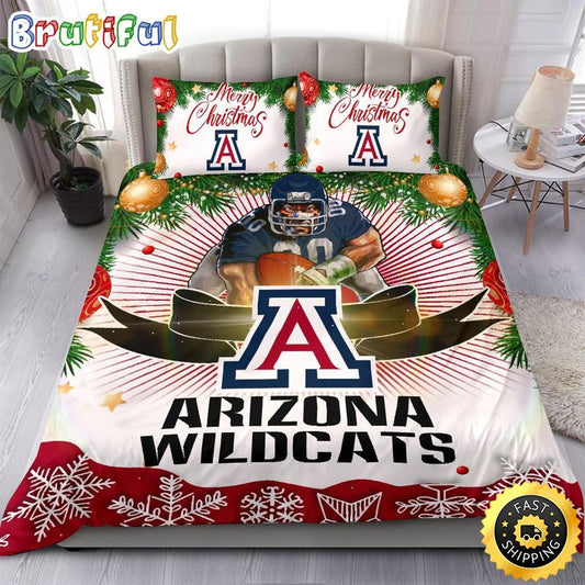 NCAA Arizona Wildcats Bedding Sets Merry Christmas Quilt Bedding Sets