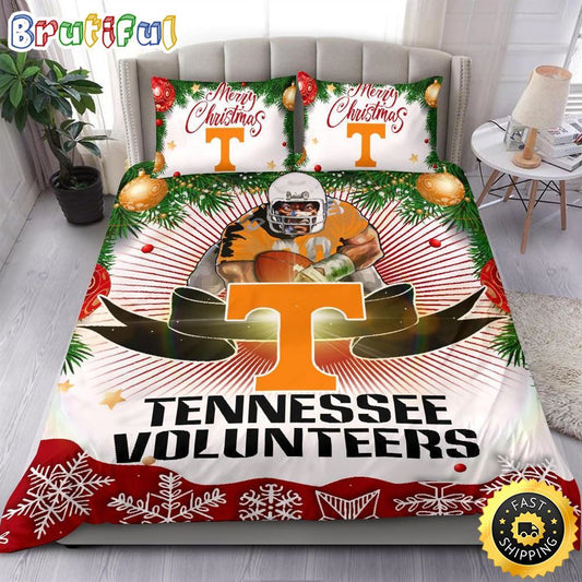 NCAA Tennessee Volunteers Bedding Sets Merry Christmas Quilt Bedding Sets