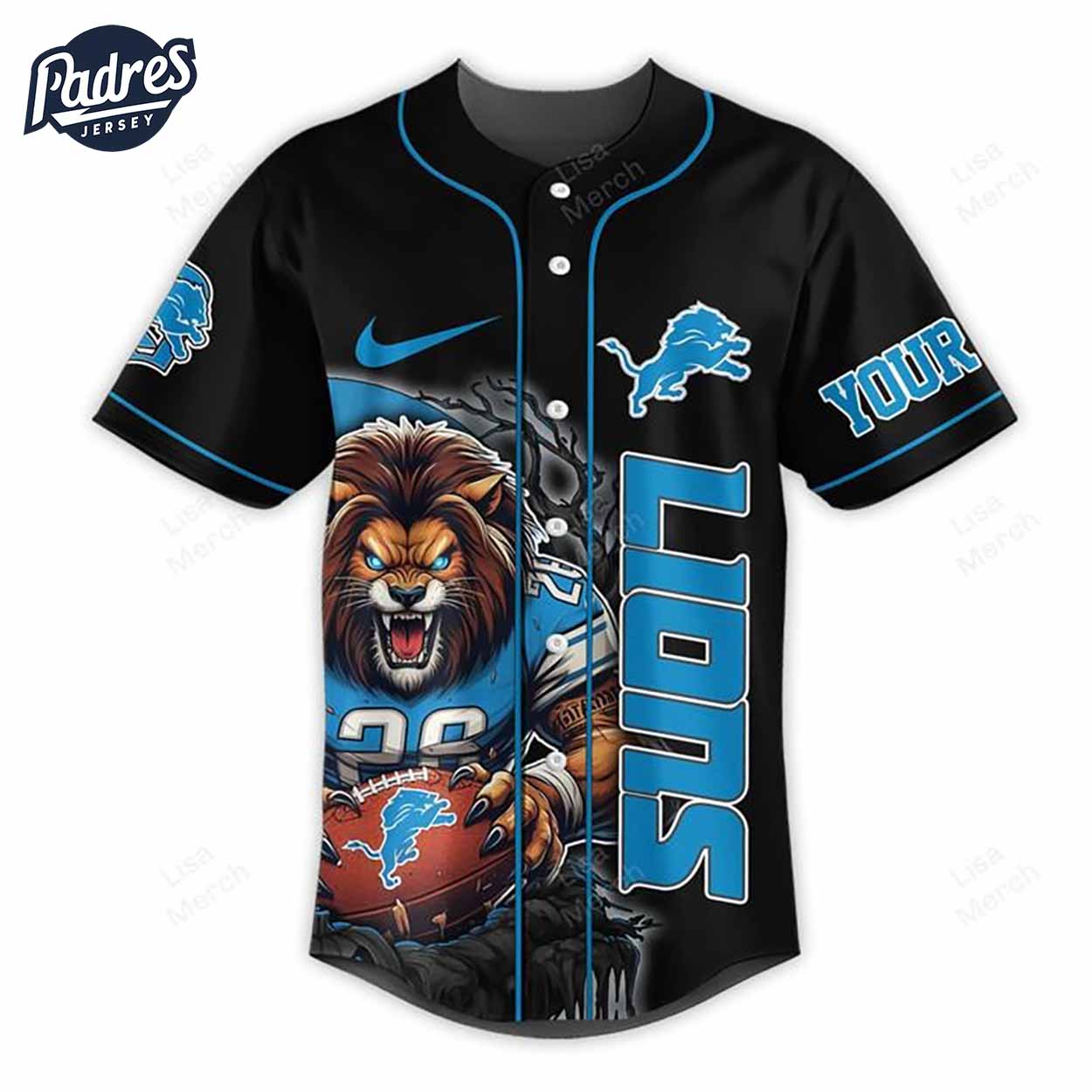 NFL Detroit Lions Fear The Lions Halloween Baseball Jersey - Padres Jersey Oasis: Elevate Your Baseball Style Game