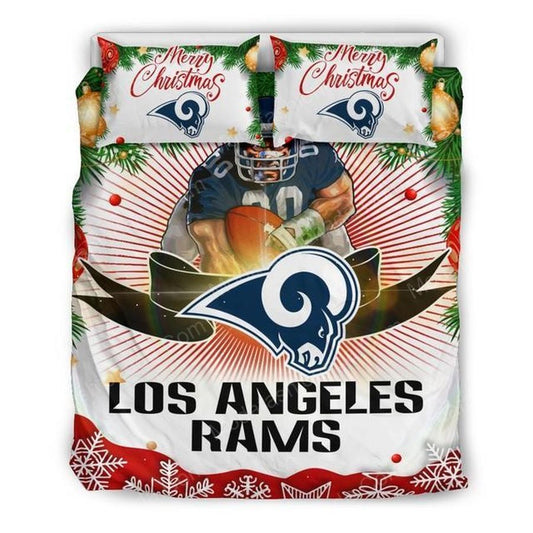 NFL Los Angeles Rams Merry Christmas Bedding Set