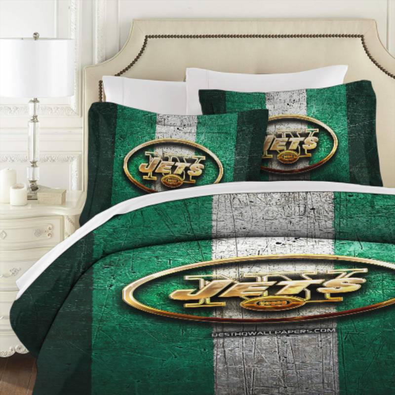 NFL New York Jets Green White Bedding Set