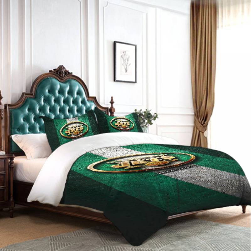 NFL New York Jets Green White Bedding Set