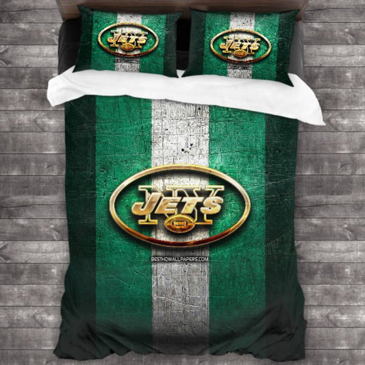 NFL New York Jets Green White Bedding Set