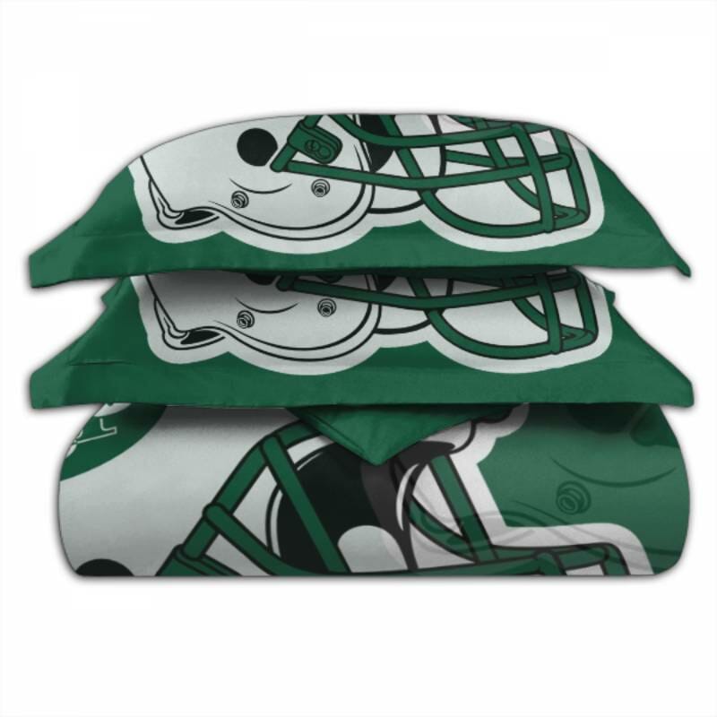 NFL New York Jets White Helmet Green Bedding Set