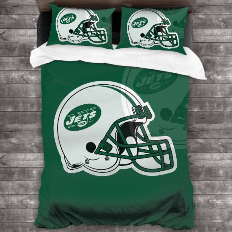 NFL New York Jets White Helmet Green Bedding Set