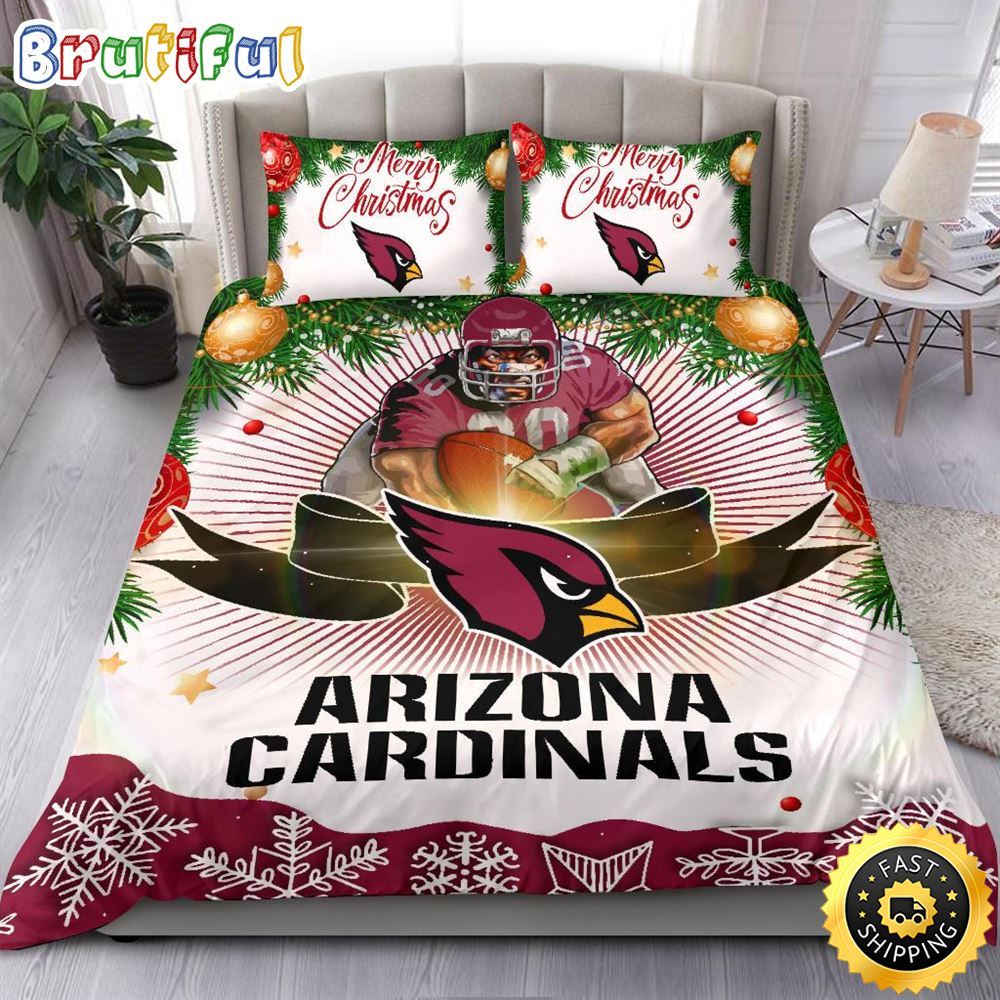 NFL Arizona Cardinals Bedding Sets Merry Christmas Quilt Bedding Sets