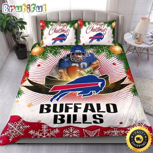 NFL Buffalo Bills Bedding Sets Merry Christmas Quilt Bedding Sets