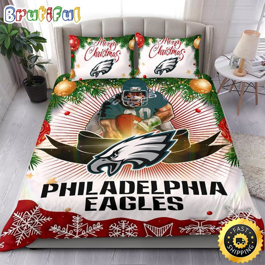 NFL Philadelphia Eagles Bedding Sets Merry Christmas Quilt Bedding Sets