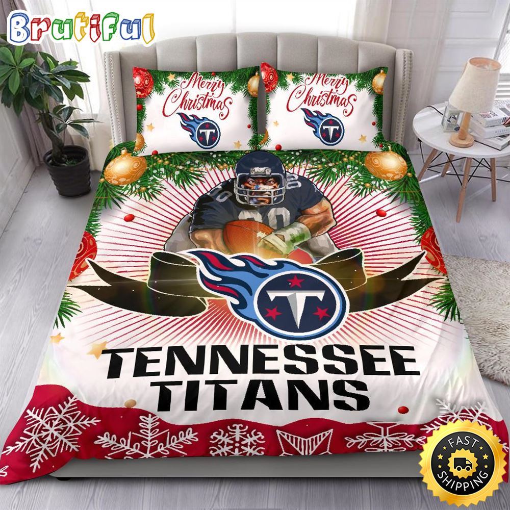 NFL Tennessee Titans Bedding Sets Merry Christmas Quilt Bedding Sets