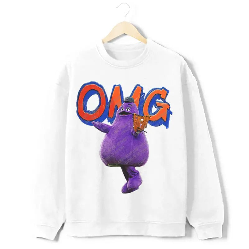 New York OMG Grimace Mascot Baseball Jose Iglesias Custom Graphic Design Sweatshirt Sweaters