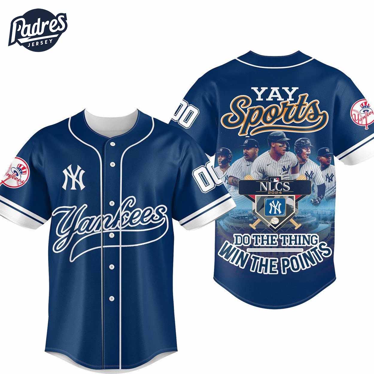 New York Yankees Yay Sports NLCS 2024 Custom Number Baseball Jersey - Padres Jersey Oasis: Elevate Your Baseball Style Game