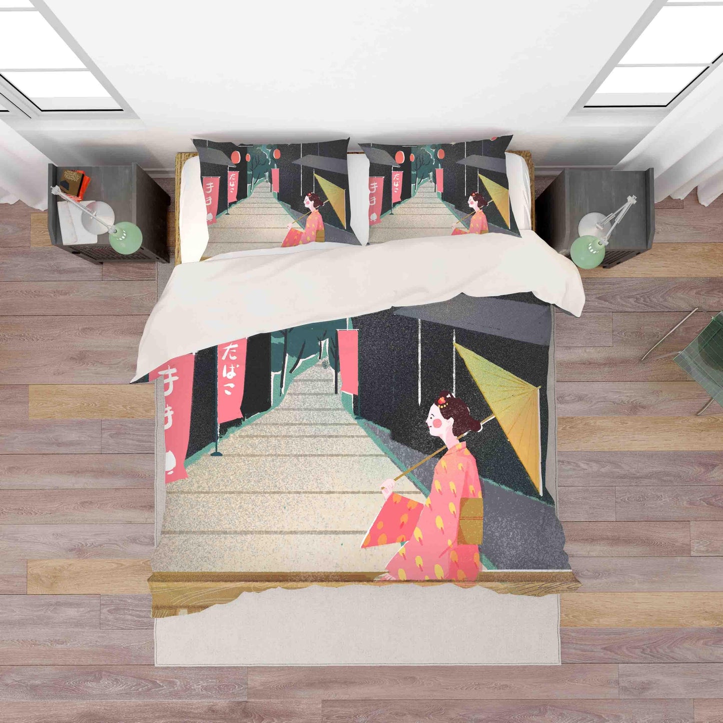 3D Abstract Japanese Beauty Quilt Cover Set Bedding Set Pillowcases 04