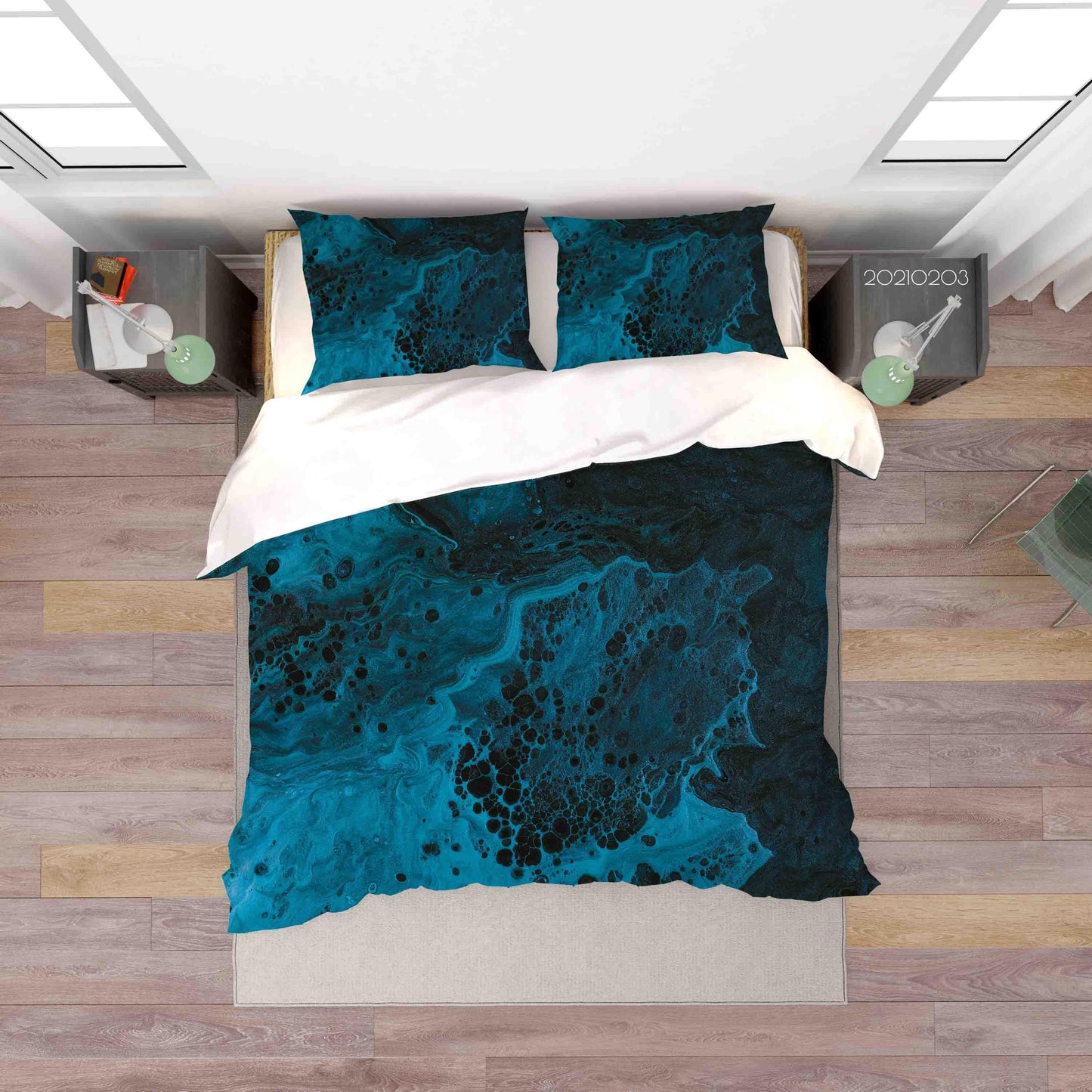 3D Abstract Blue Marble Texture Quilt Cover Set Bedding Set Duvet Cover Pillowcases 98