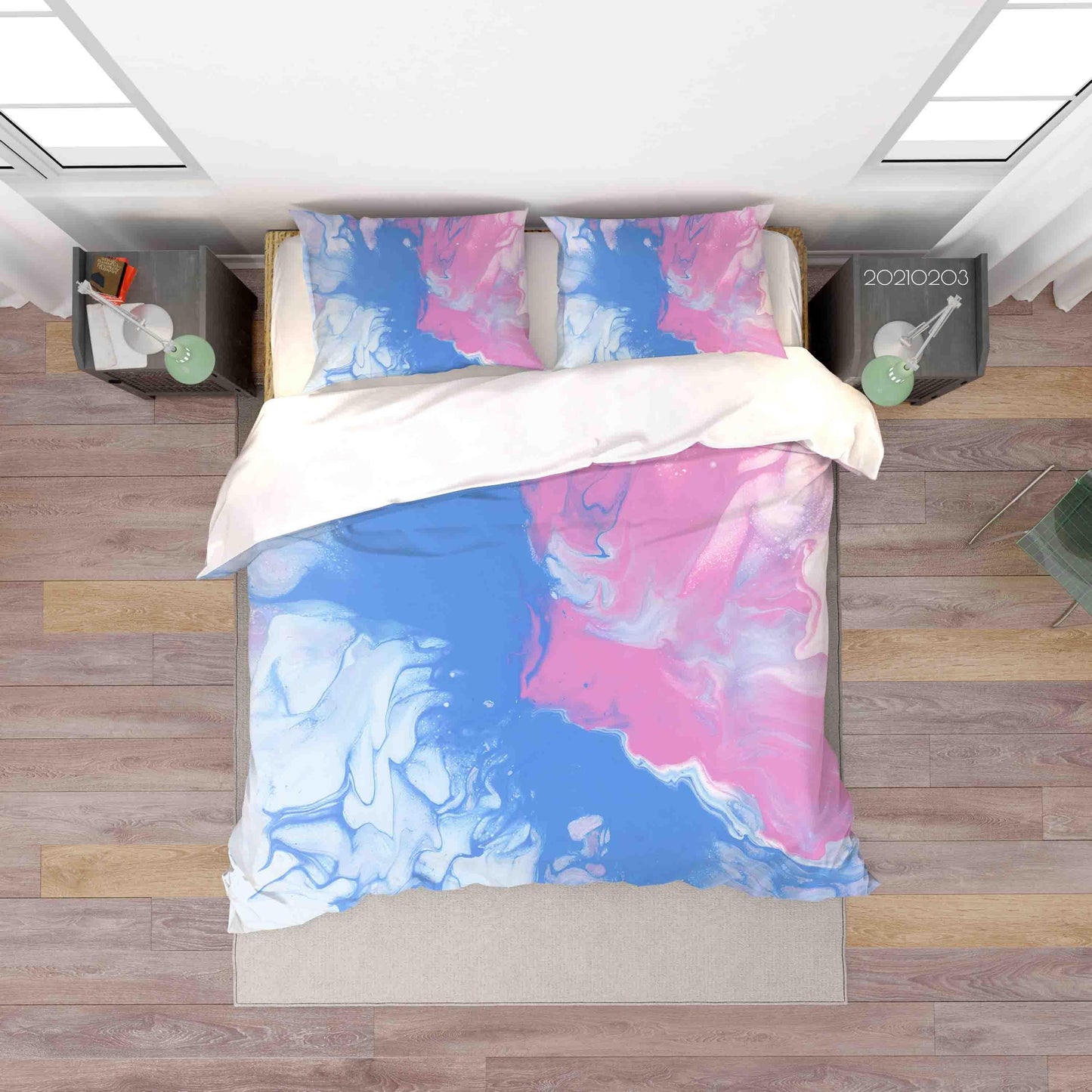 3D Abstract Blue Pink Marble Texture Quilt Cover Set Bedding Set Duvet Cover Pillowcases 84