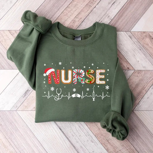 Nurse Christmas Sweatshirt, Christmas Nurse Sweatshirts, Holiday Nurse Sweater, Christmas Stethoscope Shirt, Holiday Nurse, Nursing Sweaters