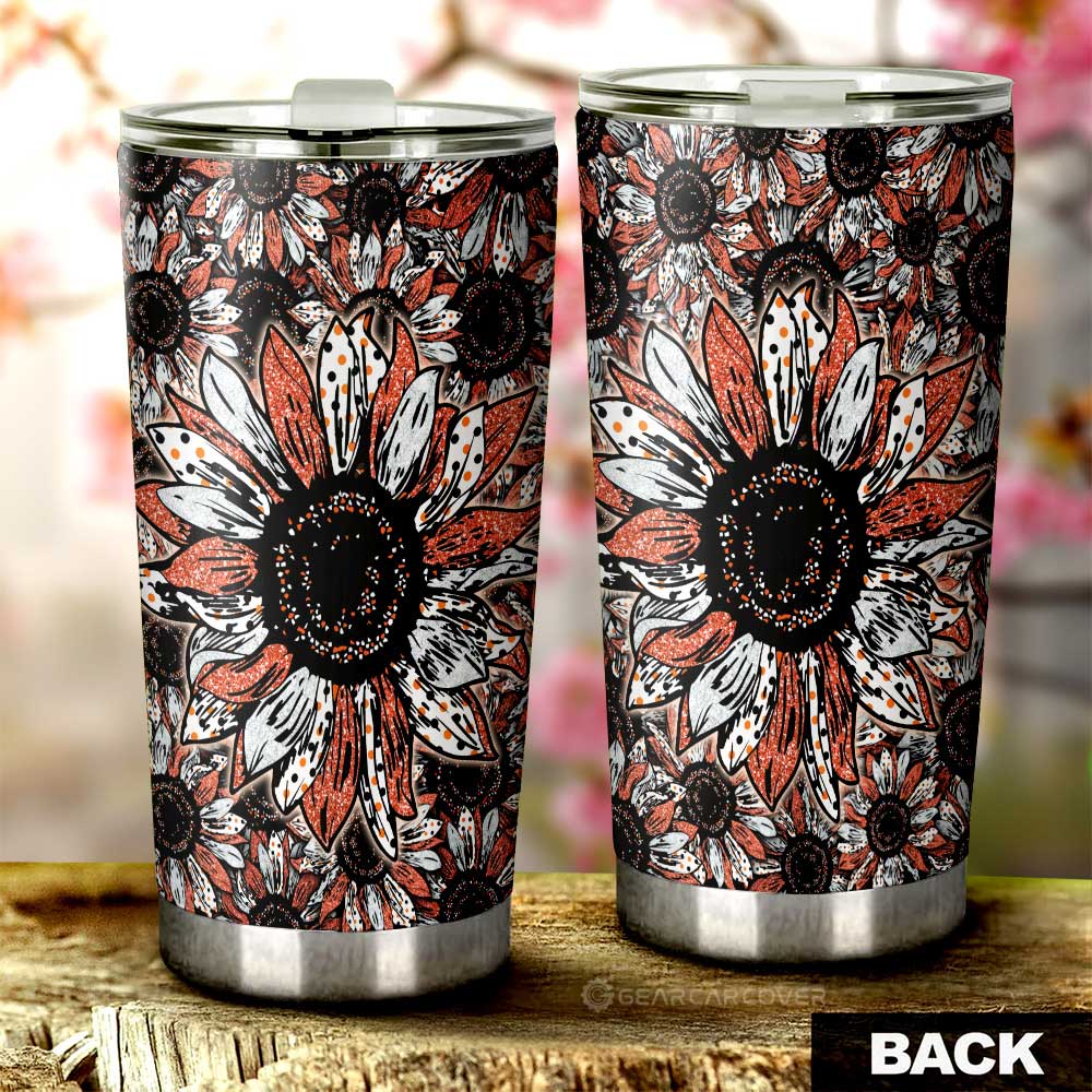 Orange Sunflower Tumbler Cup Custom Car Decoration