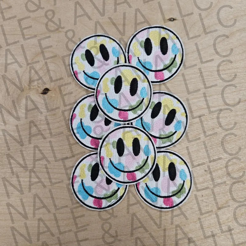 Pastel Smiley Hat Patch (1 Patch)