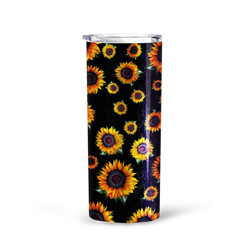 Pattern Sunflower Tall Glitter Tumbler