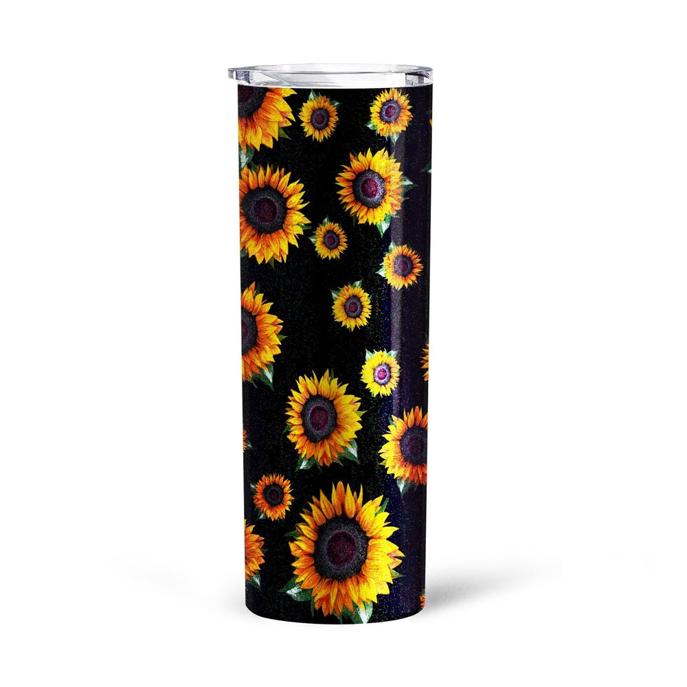 Pattern Sunflower Tall Glitter Tumbler