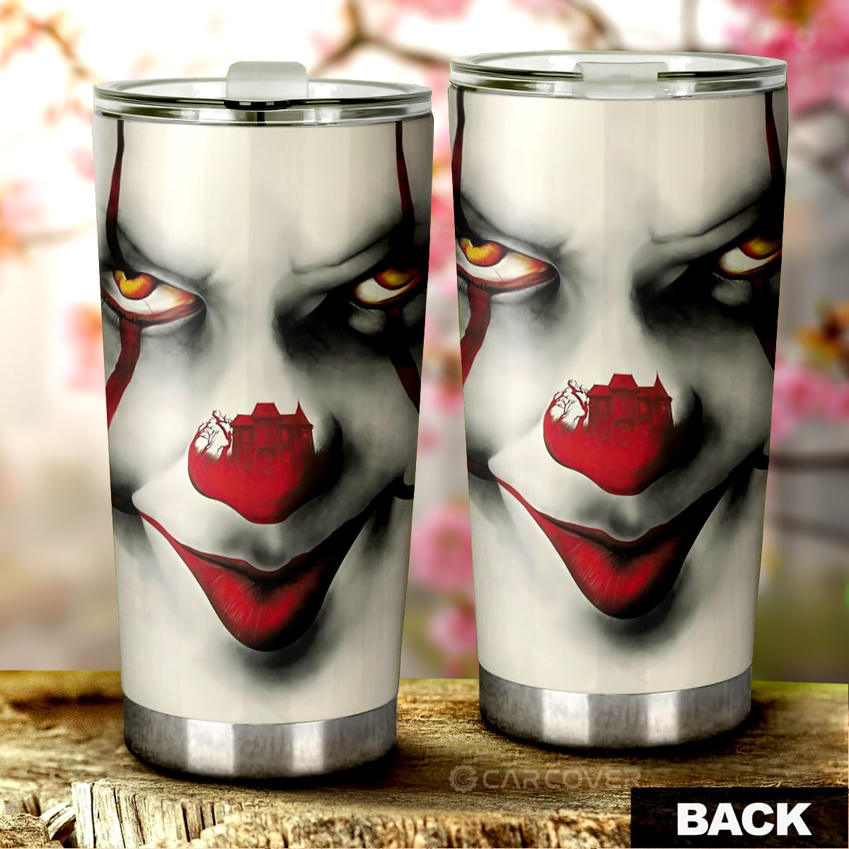 Pennywise Tumbler Cup Custom IT Clown Face Car Accessories Horror Halloween Decorations